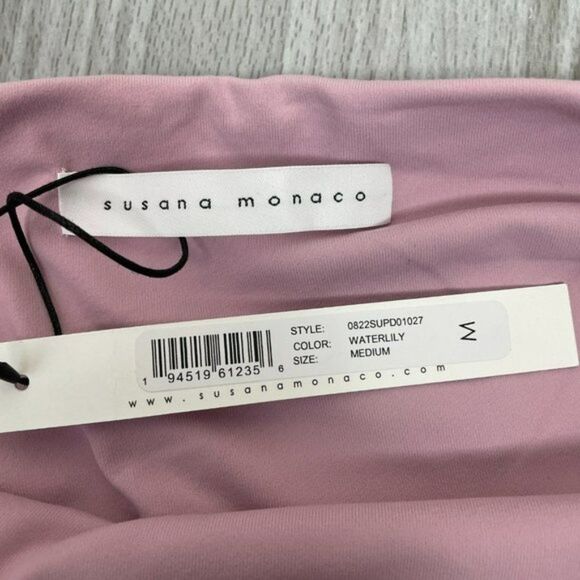 Susana Monaco Off Shoulder Long Sleeve Mini Dress Waterlilly Pink/ Purple M - Picture 6 of 9